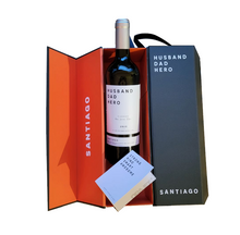 Botella de vino + caja personalizadas - Diseño HERO